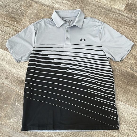 Grey/Black Under Armour Mens The Playoff Polo - Picture 1 of 3